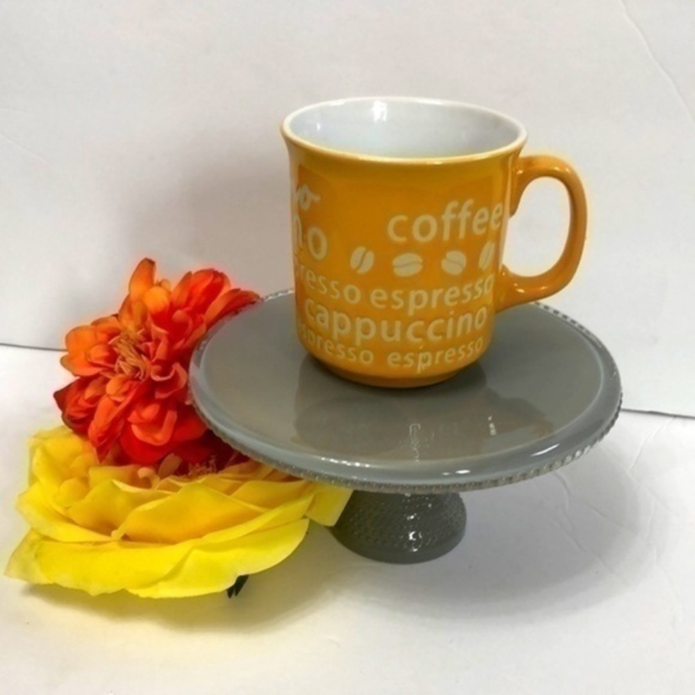 Gallery Brew Bright Yellow Coffee Mug, Cappuccino Espresso White Inside, Ceramic